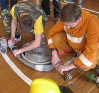 Конкурс юных спасателей-пожарных.